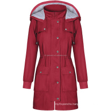 Lightweight Waterproof Raincoat Rain Jacket Outdoor High Collar Women Trench Coats